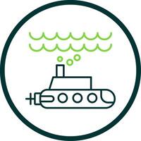 Submarine Line Circle Icon vector