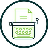 Typewriter Line Circle Icon vector