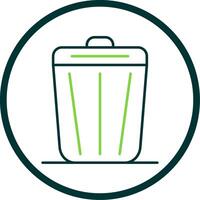 Trash Line Circle Icon vector