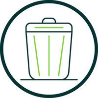 basura línea circulo icono vector