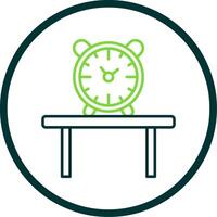 Table Watch Line Circle Icon vector