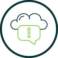 Cloud Messaging Line Circle Icon vector