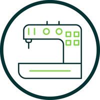 Sewing Machine Line Circle Icon vector