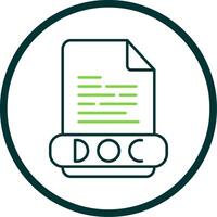 Doc Line Circle Icon vector