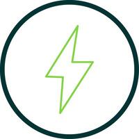 Thunder Line Circle Icon vector