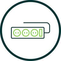 Power Strip Line Circle Icon vector