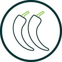 Chilli Line Circle Icon vector