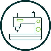 Sewing Machine Line Circle Icon vector