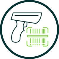 Barcode Line Circle Icon vector