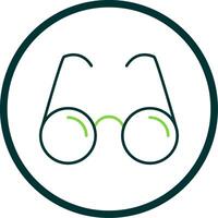 Reading Glasses Line Circle Icon vector