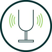 Tuning Fork Line Circle Icon vector