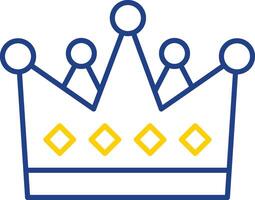 Crown Line Two Color Icon vector