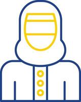 Woman with Niqab Line Two Color Icon vector