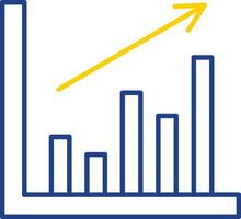 Bar Chart Line Two Color Icon vector