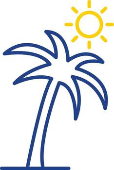 Plam Tree Line Two Color Icon vector