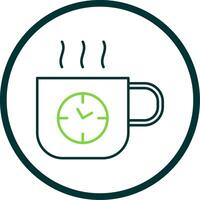 Coffee Time Line Circle Icon vector