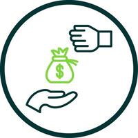 Bribery Line Circle Icon vector