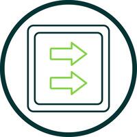 Fast Forward Line Circle Icon vector