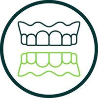 Denture Line Circle Icon vector