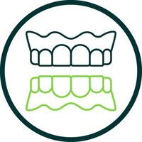 Denture Line Circle Icon vector