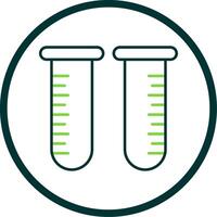 Test Tube Line Circle Icon vector