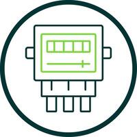 Electric Meter Line Circle Icon vector