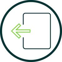 Exit Door Line Circle Icon vector