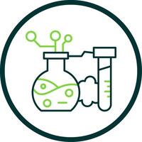 Chemical Reaction Line Circle Icon vector