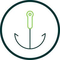 Grappling Hook Line Circle Icon vector