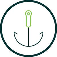 Grappling Hook Line Circle Icon vector