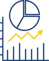 Pie Chart Line Two Color Icon vector