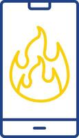 Flame Line Two Color Icon vector