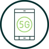 5g Line Circle Icon vector