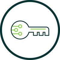 Cyber Security Line Circle Icon vector