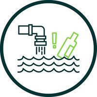 Water Pollution Line Circle Icon vector