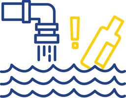 Water Pollution Line Two Color Icon vector