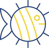 Fish Line Two Color Icon vector