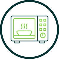 Microwave Line Circle Icon vector