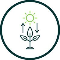 Photosynthesis Line Circle Icon vector