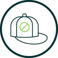 Baseball Cap Line Circle Icon vector