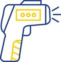 Thermometer Gun Line Two Color Icon vector