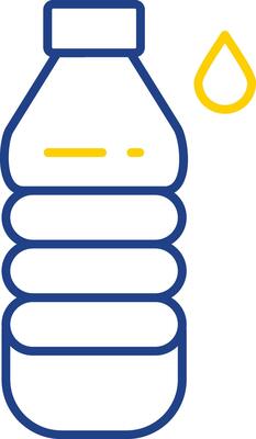 Water Bottle Line Two Color Icon