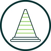 Cone Line Circle Icon vector