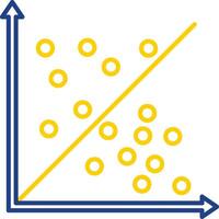 Scatter Graph Line Two Color Icon vector