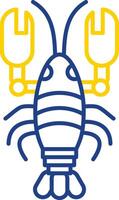 Lobster Line Two Color Icon vector