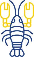 Lobster Line Two Color Icon vector