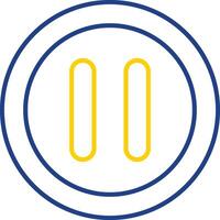 Pause Line Two Color Icon vector