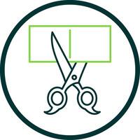 Scissors Line Circle Icon vector