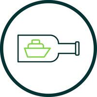 Ship In A Bottle Line Circle Icon vector