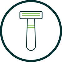 Shaving Razor Line Circle Icon vector